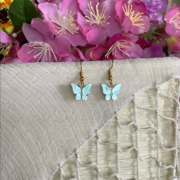 🌸 2PC: EARRINGS & NECKLACE BOHO SET BUTTERFLY BUNDLE SET BLUE FAIRY PRETTY CHIC - Picture 7 of 11